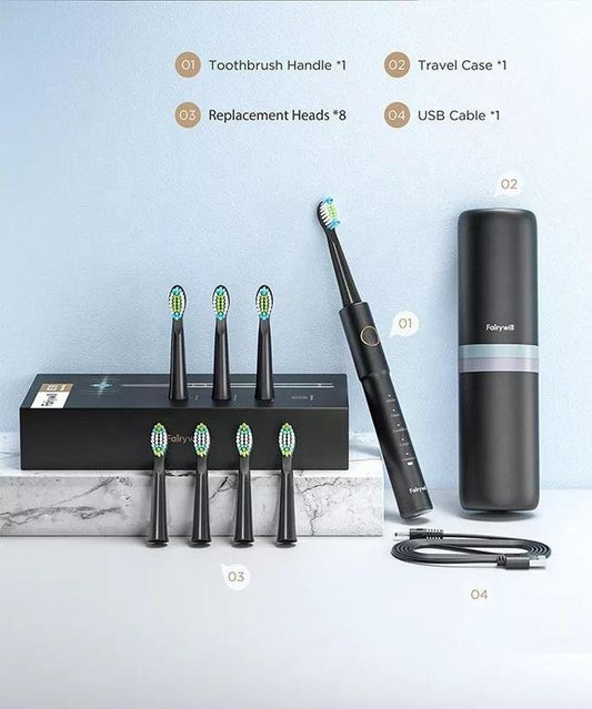 Fairywill E11 Sonic Electric Toothbrush with 8 Brush Heads